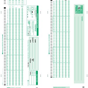 Green Scantron test form PDP 100 Low-Viz