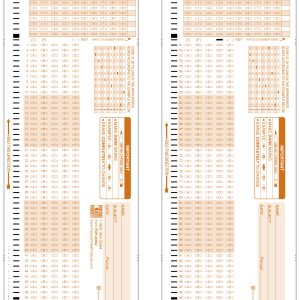 Part 1 and 2 of the orange Scantron test sheet PDP 20052
