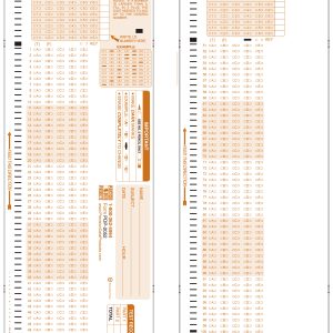 Dull orange Scantron test sheet PDP 2052