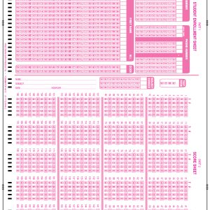 Part 1 and 2 of the pink multiple choice test sheet PDP 4812