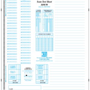 Front of the light blue PDP 95945 test form